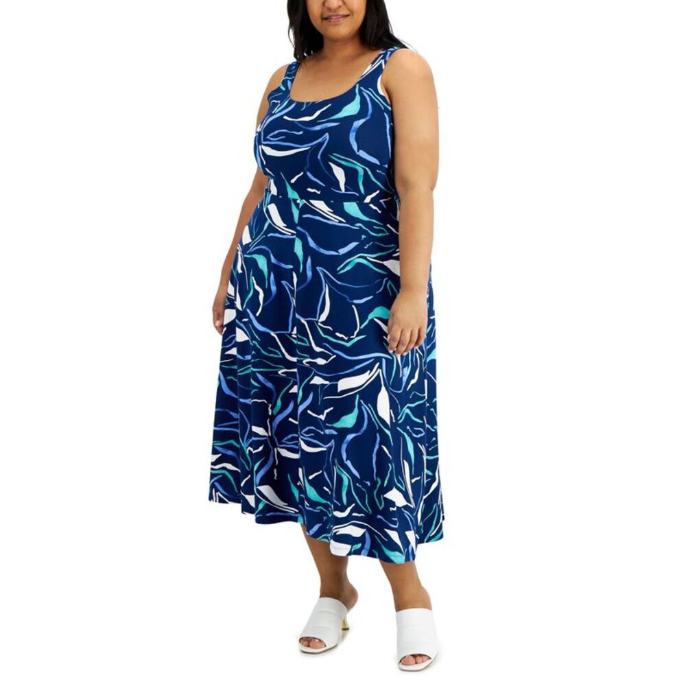 Alfani Plus Size Contrast Floral Dress